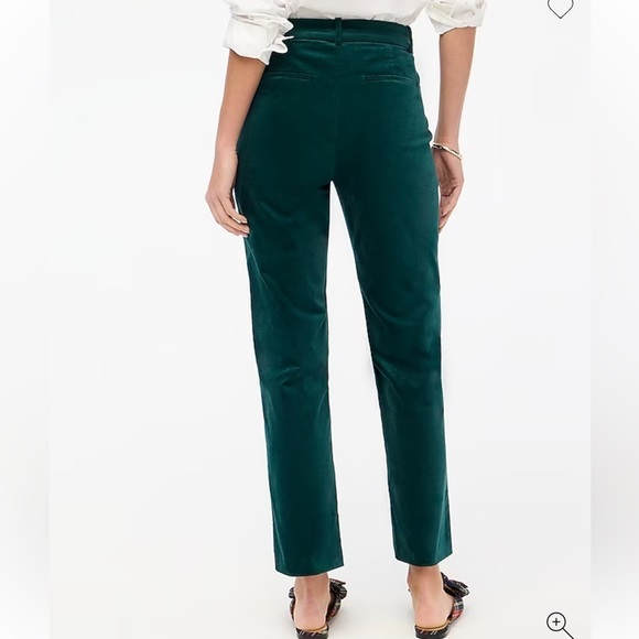 J Crew Factory Petite Velvet Kallie pant in Old Forest green size 12P NWOT BU805 - Picture 2 of 10